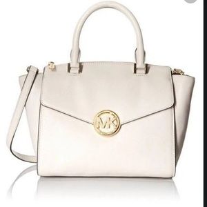Michael Kors Large White Leather Hudson Bag